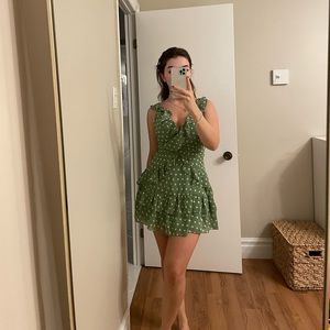 PLT Polka Dot Green Dress
